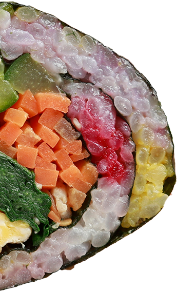 Toppage My Rainbow Roll Korean Gimbap マイレインボーロール 韓国海苔巻き